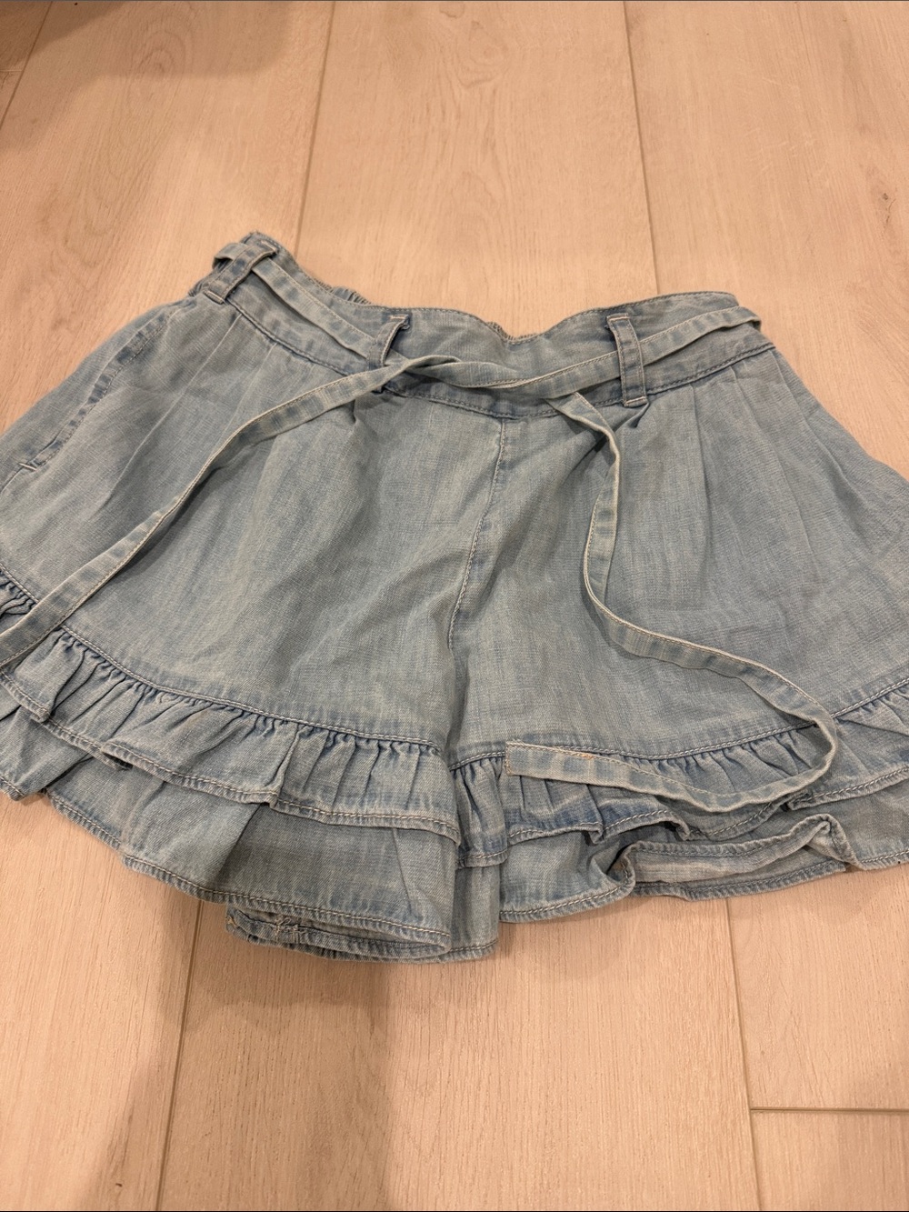 We the Free Light Blue Ruffle Denim Shorts - Women SZ XS
